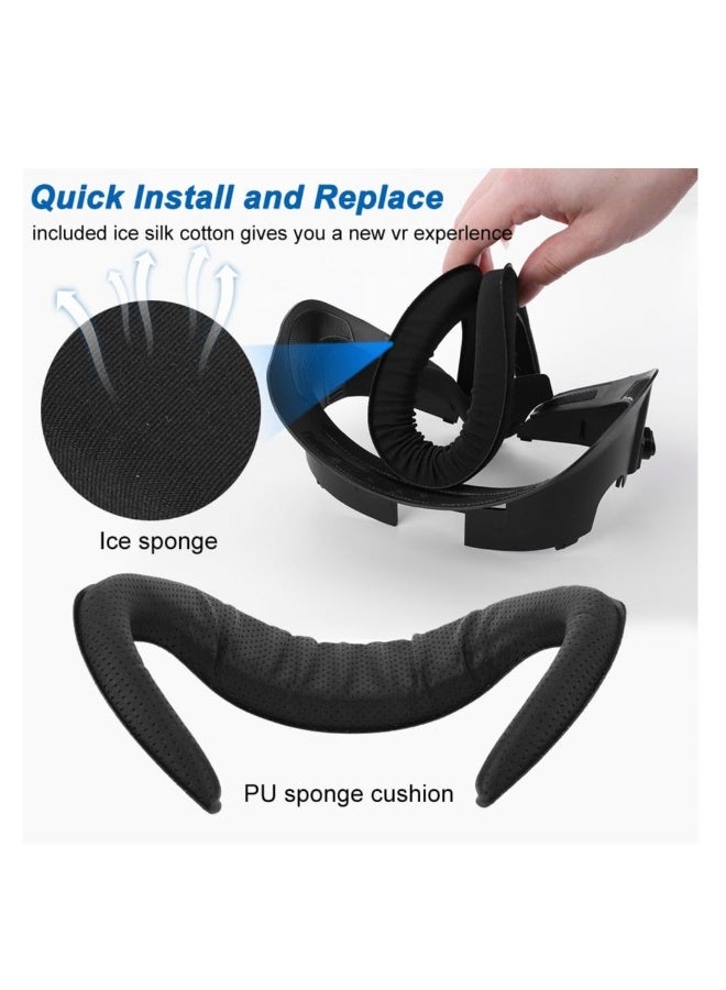 طقم استبدال واجهة الوجه ورغوة 6 في 1 مناسب لـ Oculus / Meta Quest 3، حامل وجه قابل للتعديل، وسادة أنف مضادة للتسرب، واقي عدسة، قطعة قماش للعدسات مناسبة لملحقات VR Quest 3. - Image 3